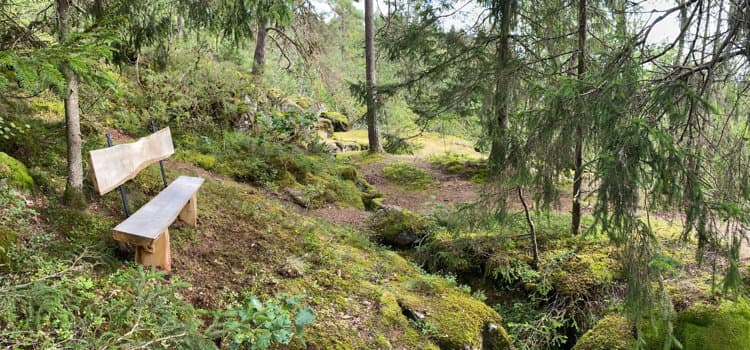 Vy över skogsparti från Getaloven