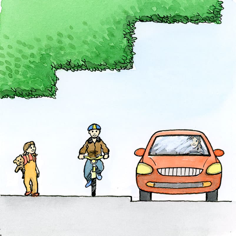 Olika fri höjd över gång- och cykelbanor