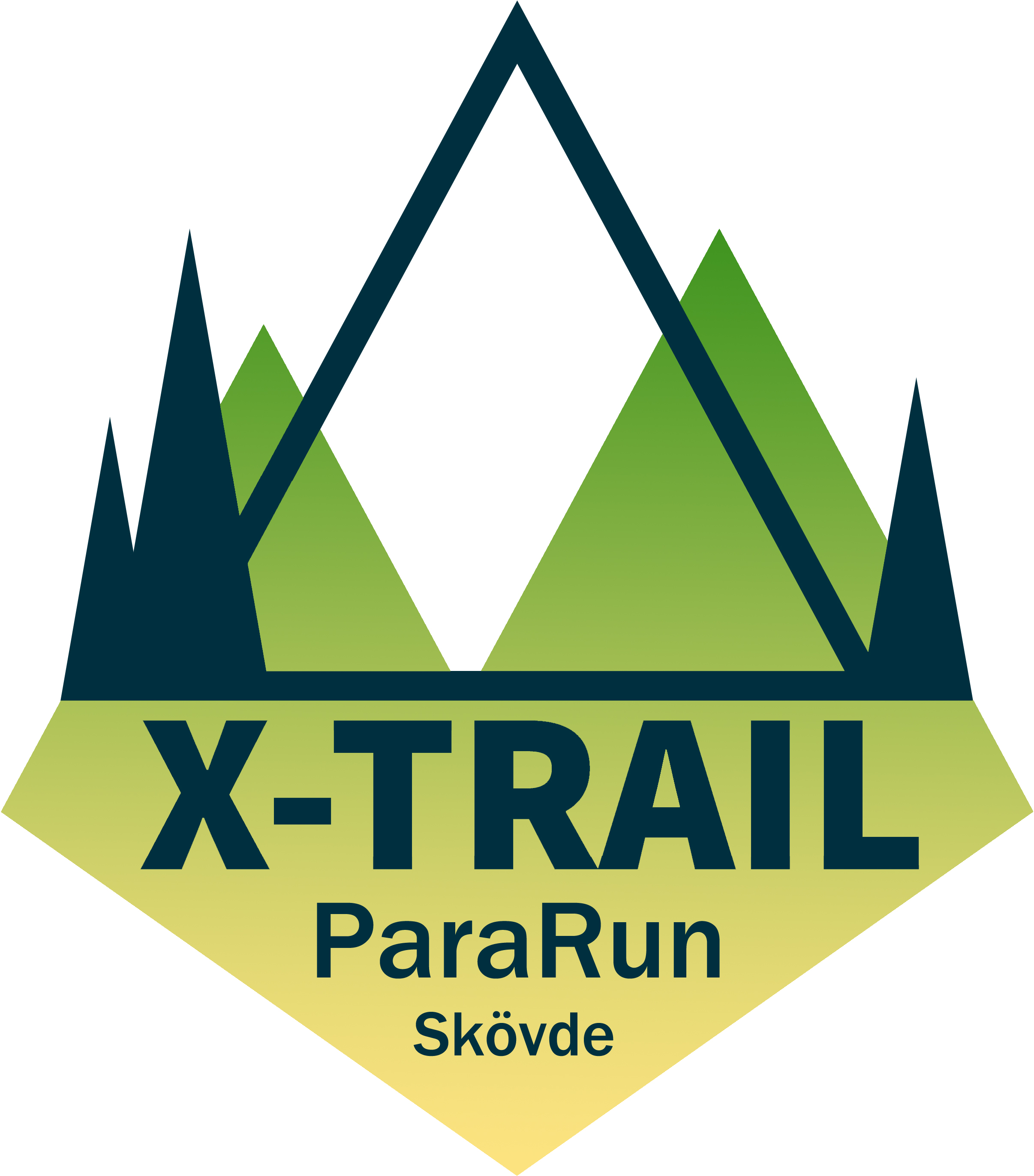 Billingen x-trail Pararuns logga i grön och gul